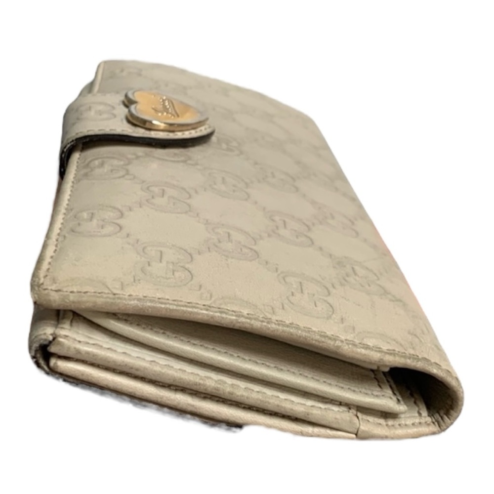 Gucci • Authentic GG Guccissima Cream Leather Bifold Long Wallet - Picture 3 of 10